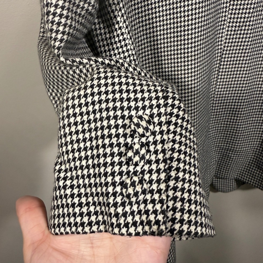 Paradox Houndstooth Blazer Jacket Women's Size 16 Black White Oversized 90s - Picture 4 of 7